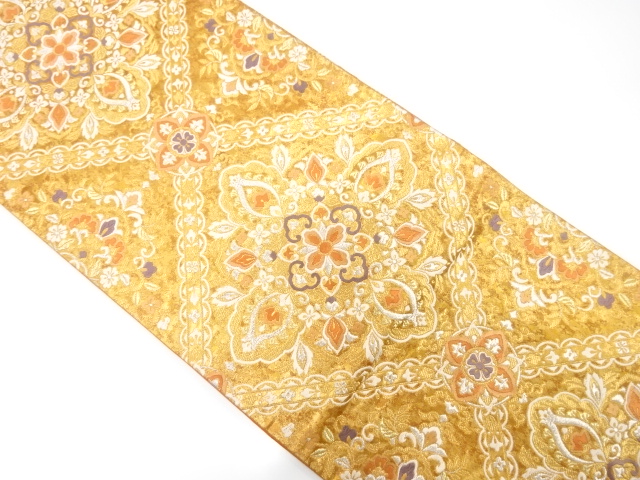 JAPANESE FUKURO OBI / WOVEN FLOWER CREST